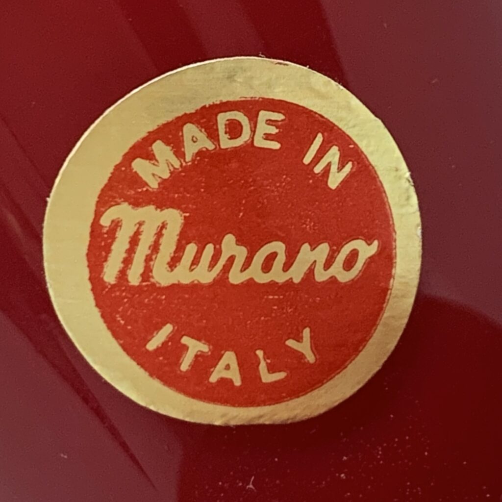 Round Gold with Red (offset) Made in Murano